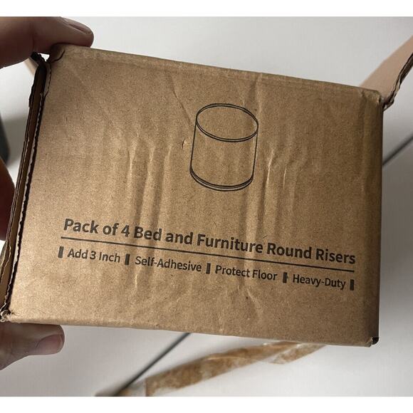 3 Inch Circular Bed Risers Heavy Duty Furniture Black Risers Round Lifters NIB - Picture 5 of 5